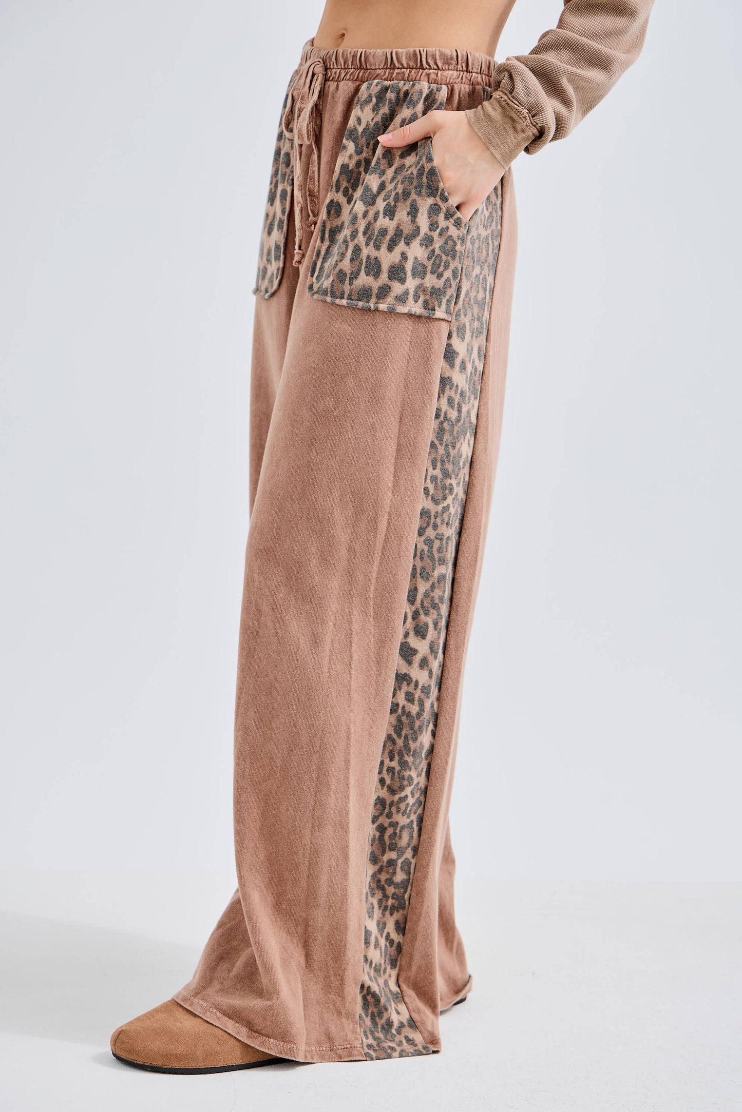 Mineral Washed Leopard Pants