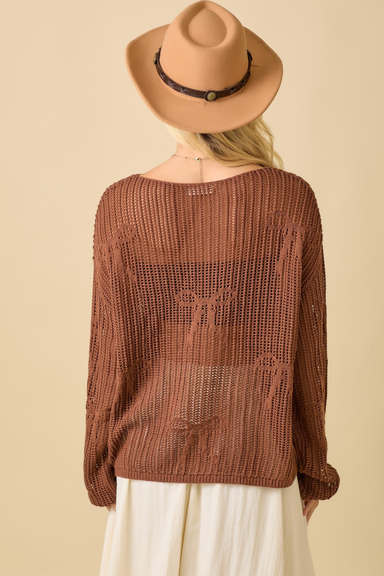 Cinnamon Bows Crochet Sweater
