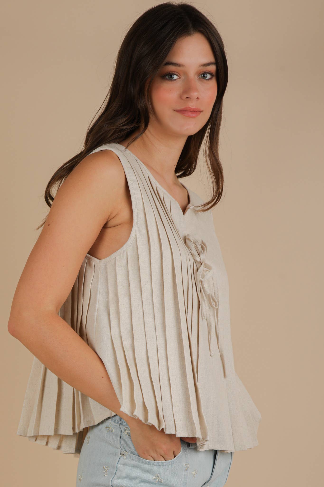 Oatmeal Ribbon Tank