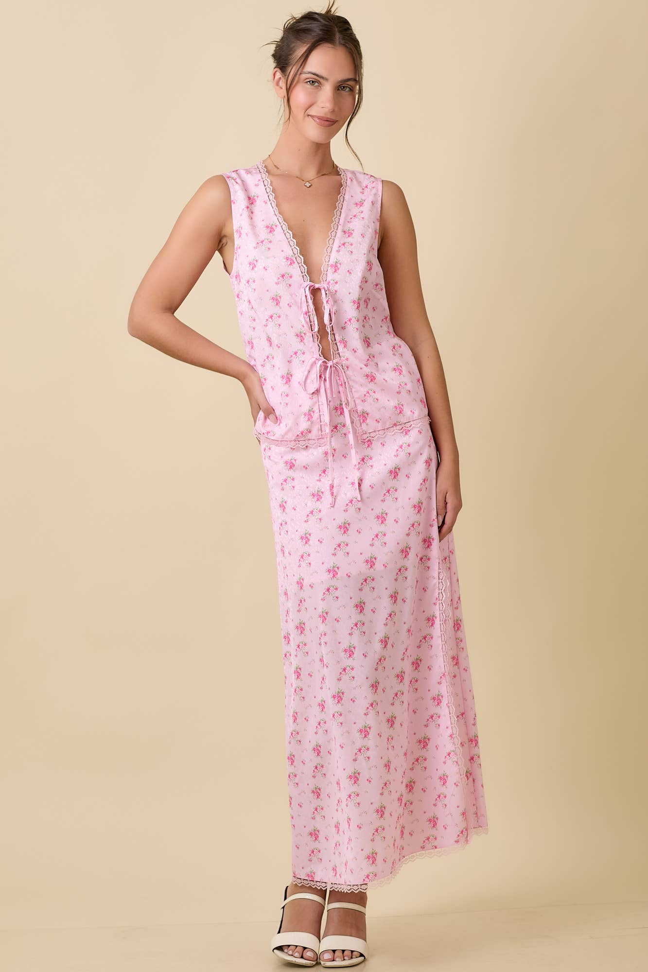 Delilah Floral Lace Midi Skirt