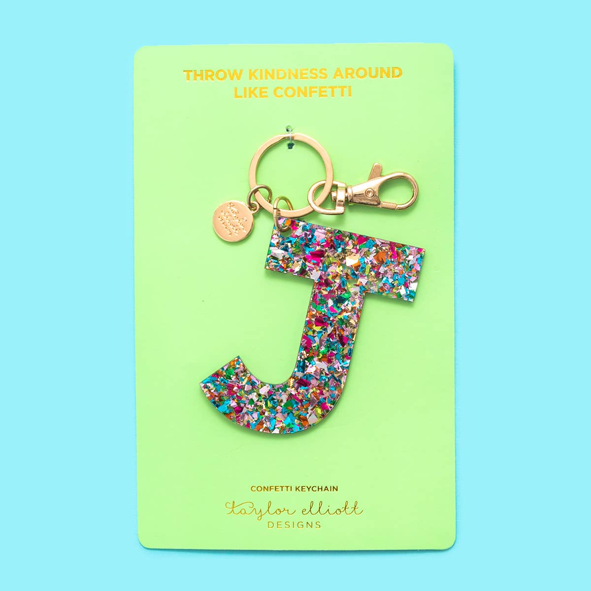 Colorful Confetti Initial Keychains