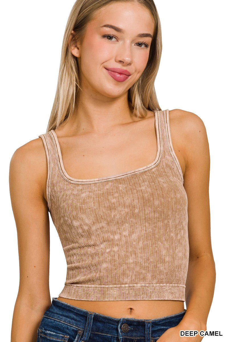Camel Ribbed Tank