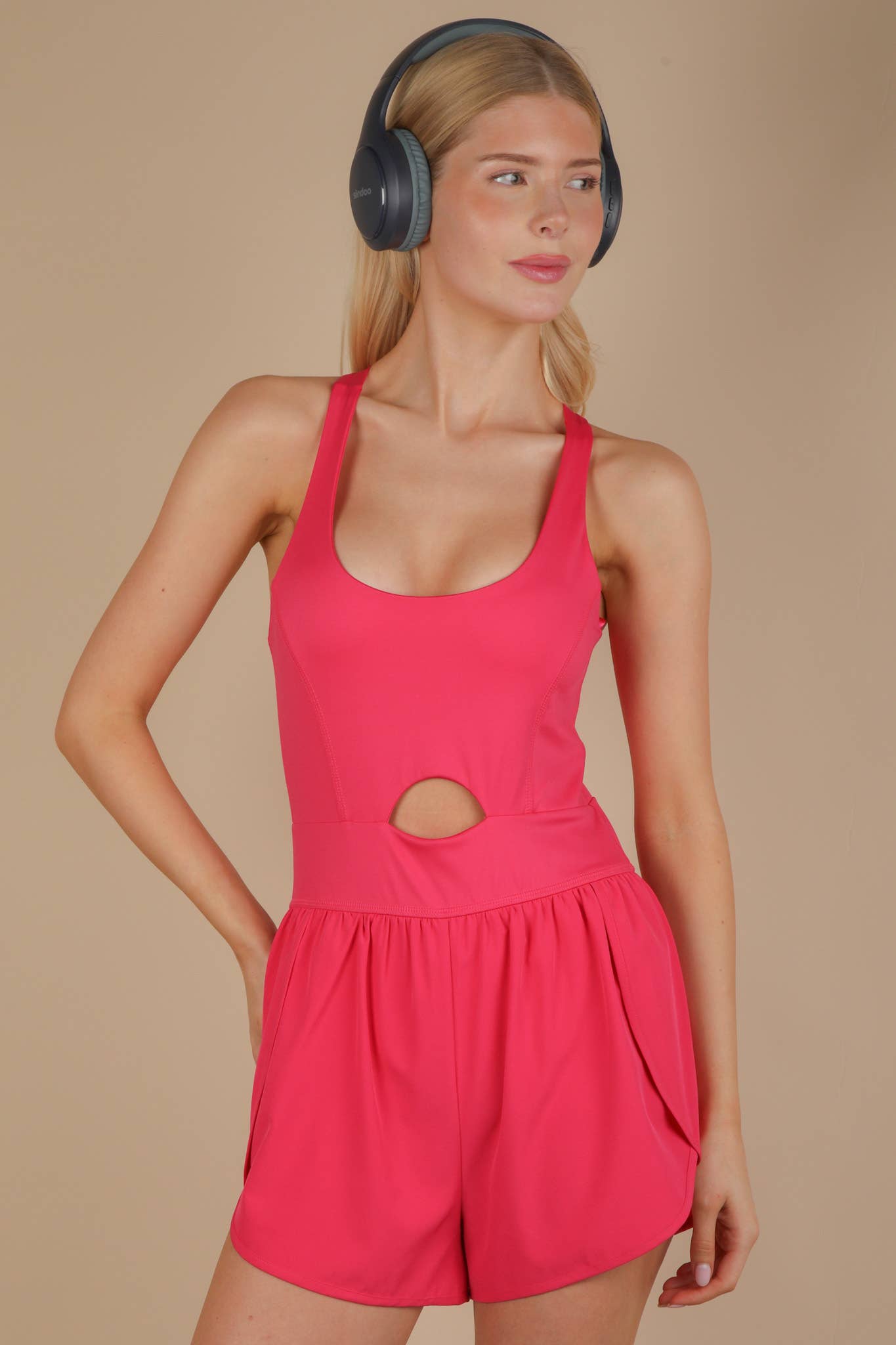Keyhole Athletic Romper - PINK