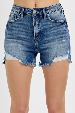 High Rise Dark Wash Shorts