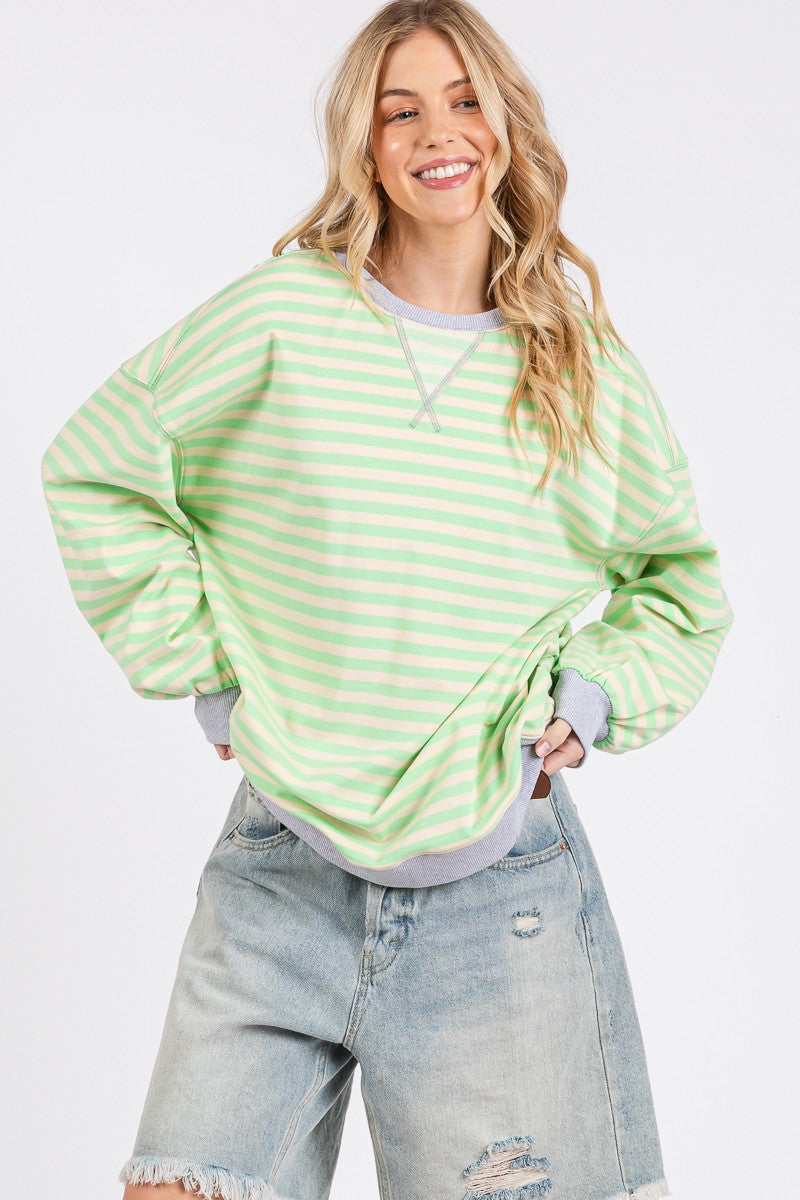 Mint Striped Sweatshirt
