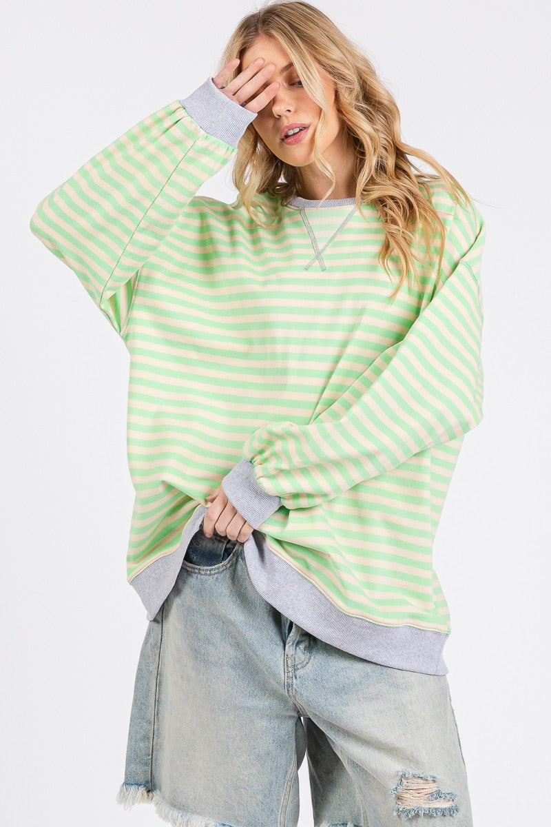 Mint Striped Sweatshirt