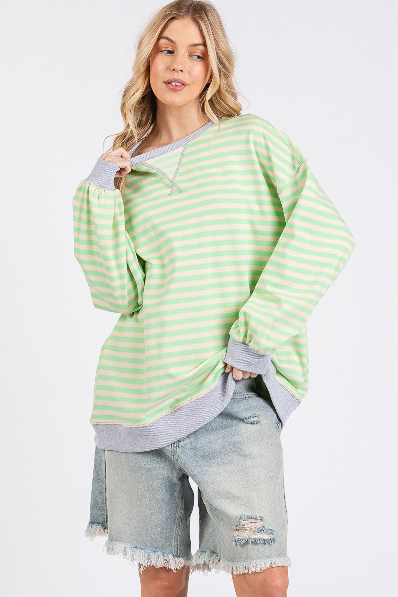 Mint Striped Sweatshirt