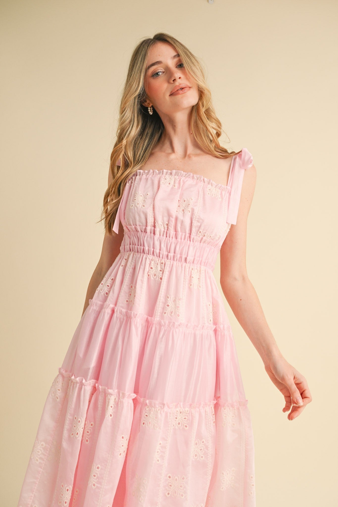 Stay Sweet Pink Midi Dress