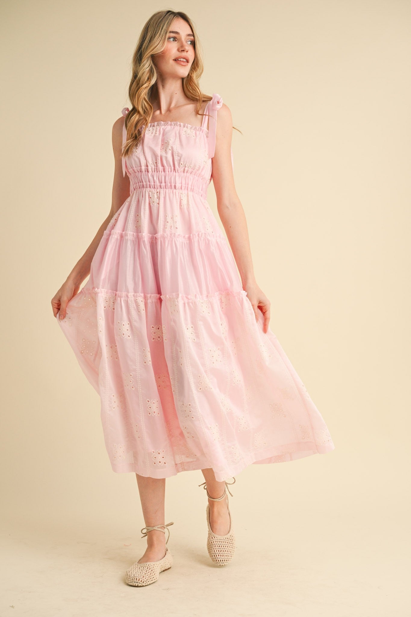 Stay Sweet Pink Midi Dress