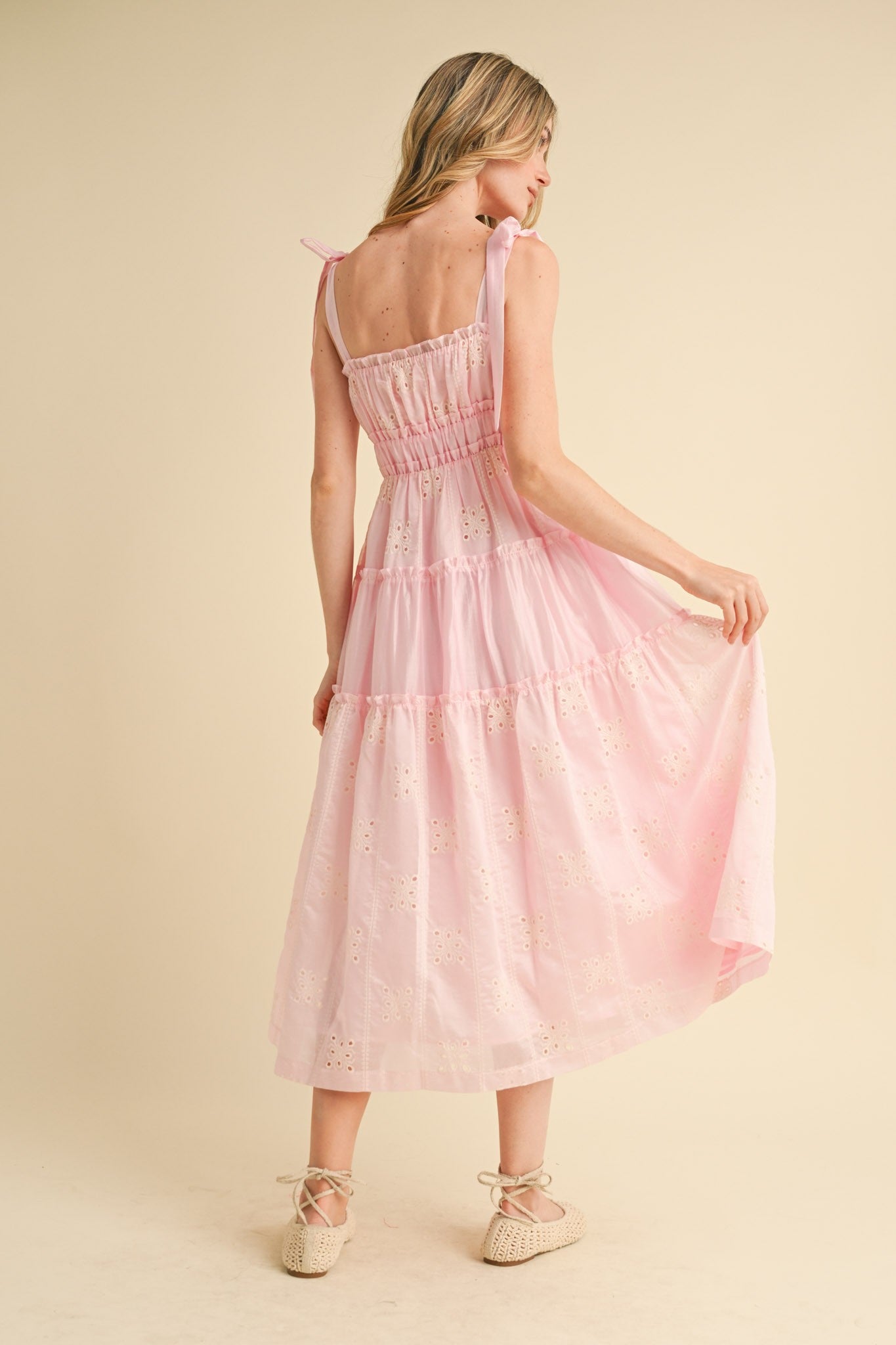 Stay Sweet Pink Midi Dress