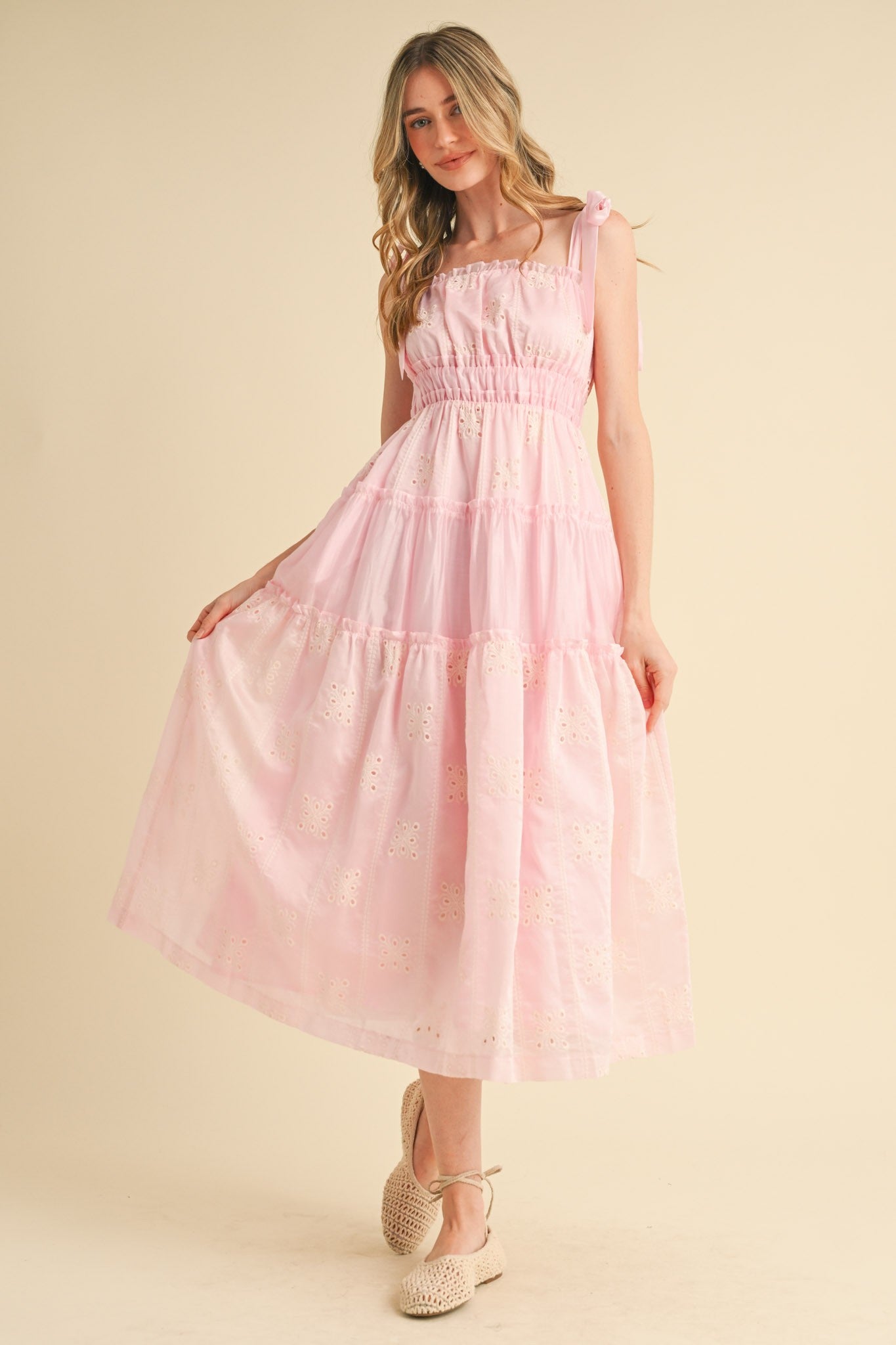 Stay Sweet Pink Midi Dress