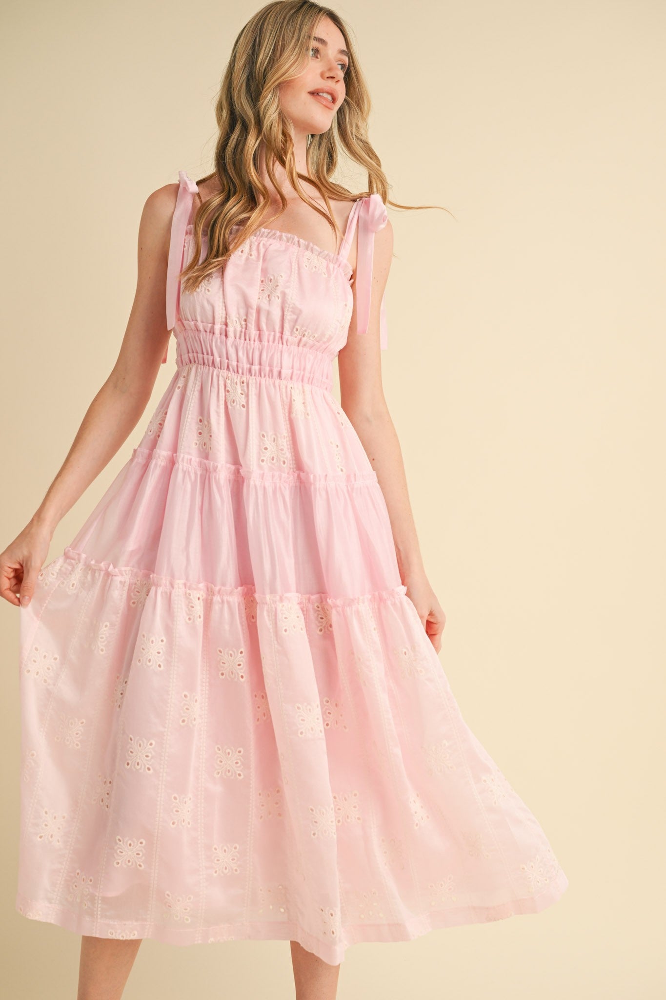 Stay Sweet Pink Midi Dress