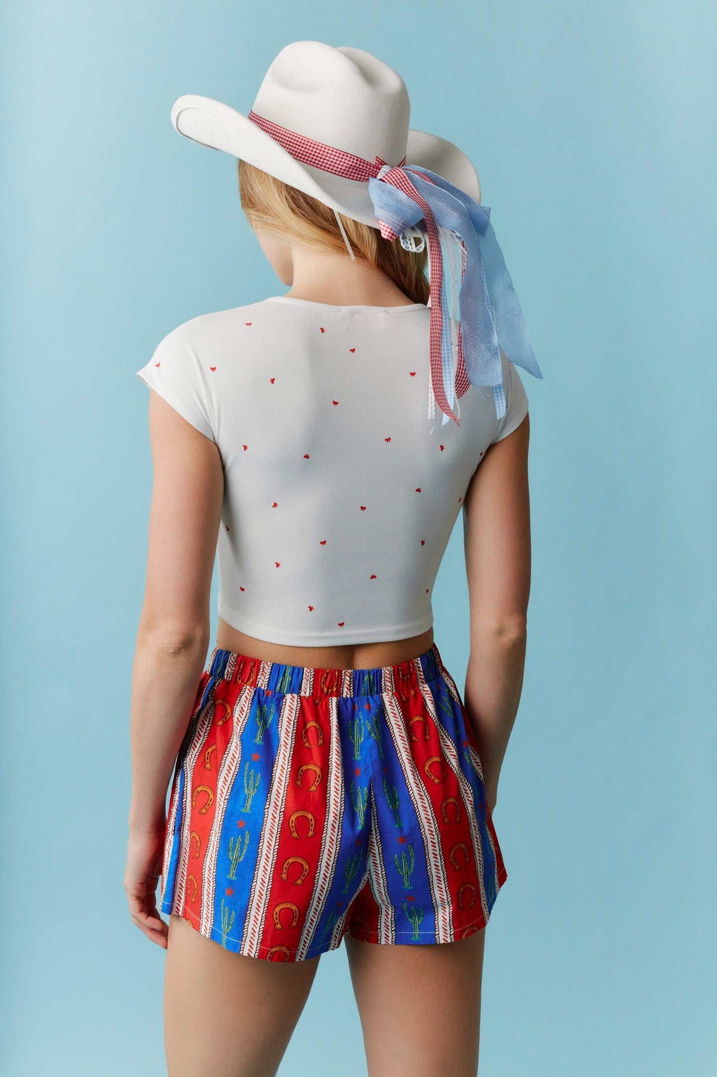 Ditsy Bow Cropped Top