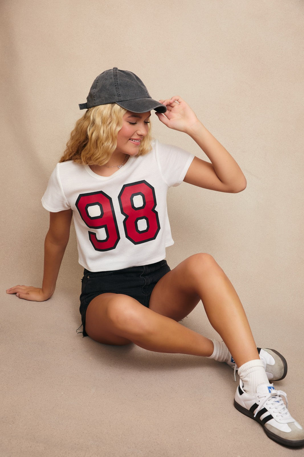 Red Jersey Baby Tee