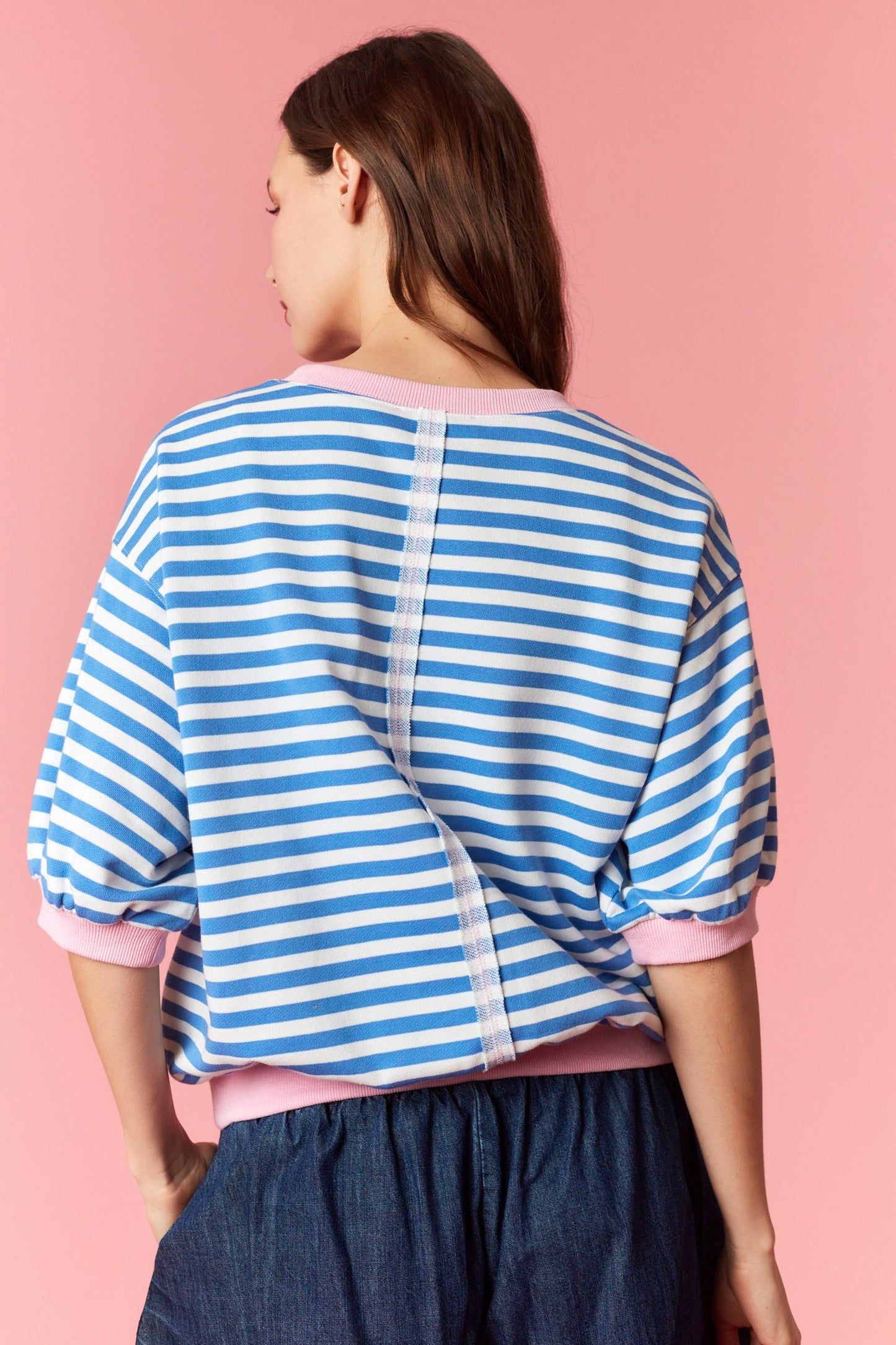 Pink & Blue Stripe Top