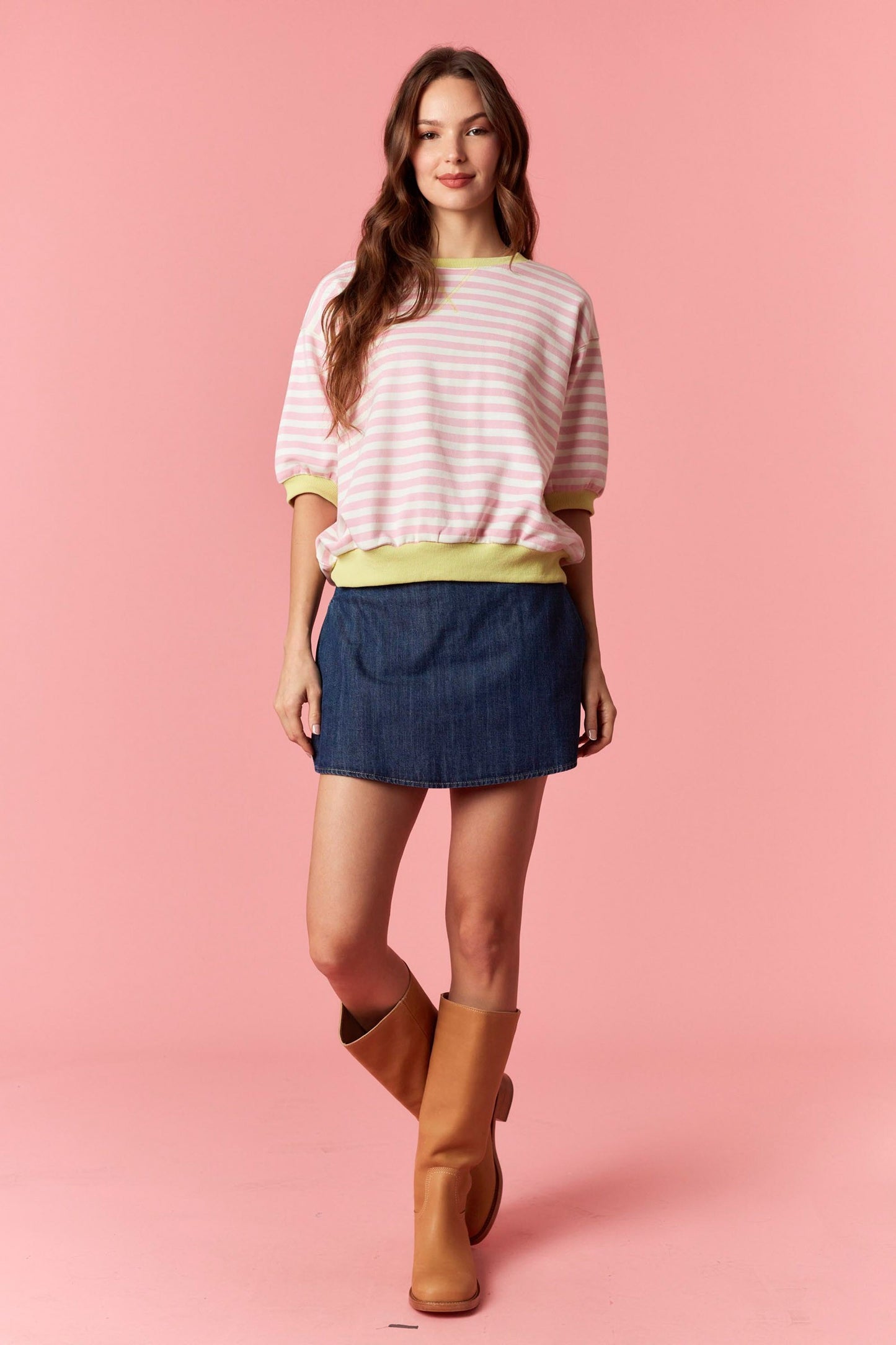 Pink Lemon Stripe Top