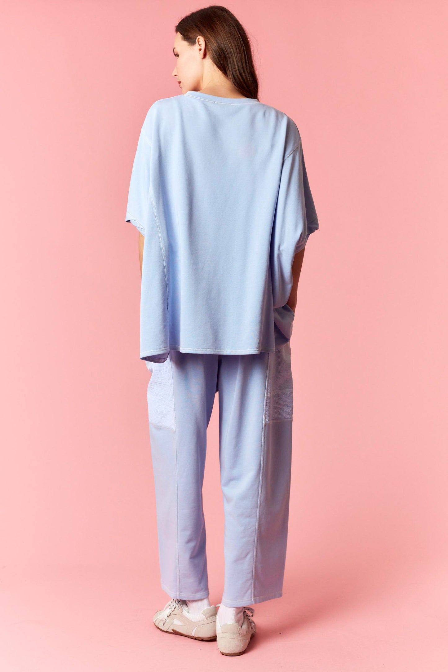 Reverse Stitch Detail Pants - BLUE