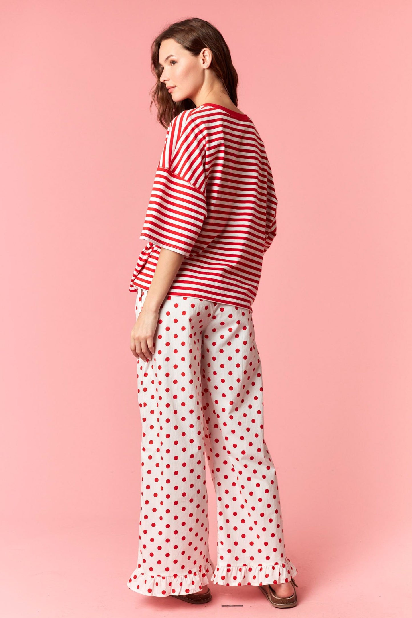 Red Striped Oversized Tee