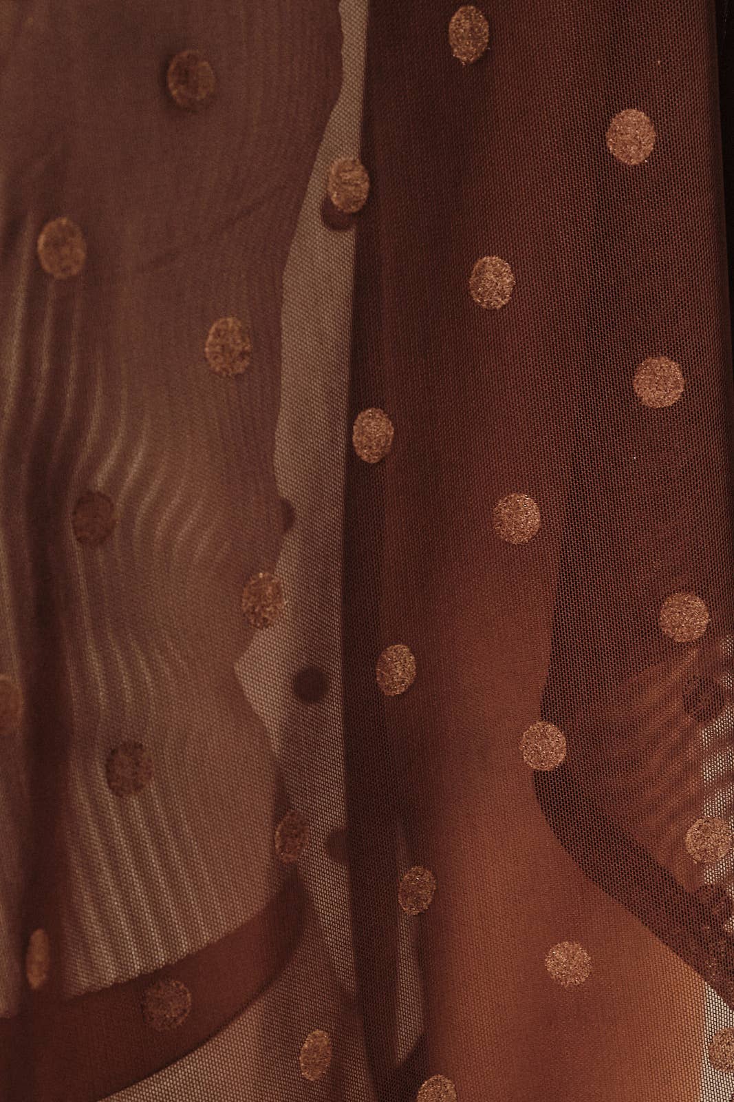 Brown Dot Mesh Poncho