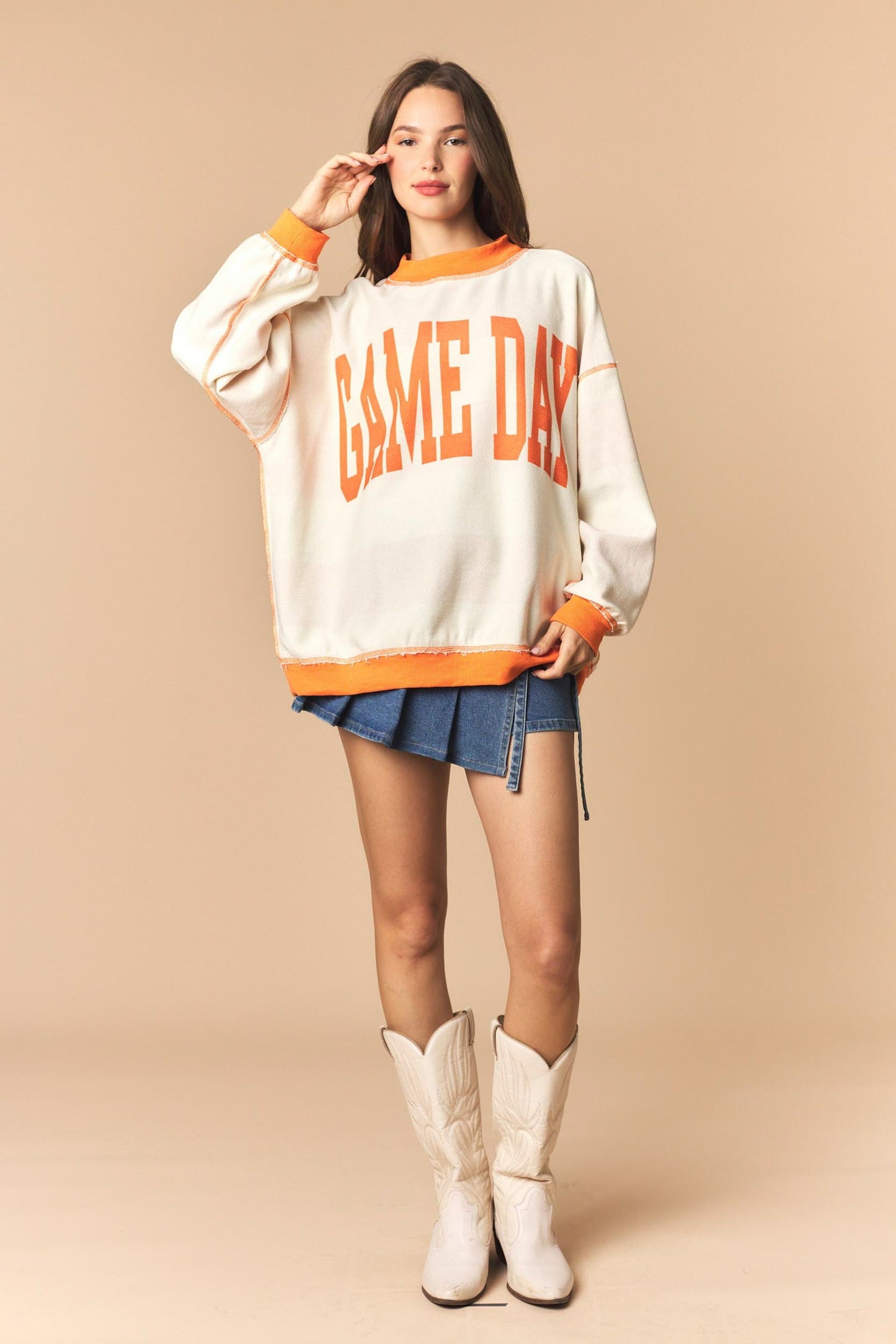 Reversible Gameday Sweatshirt - ORANGE