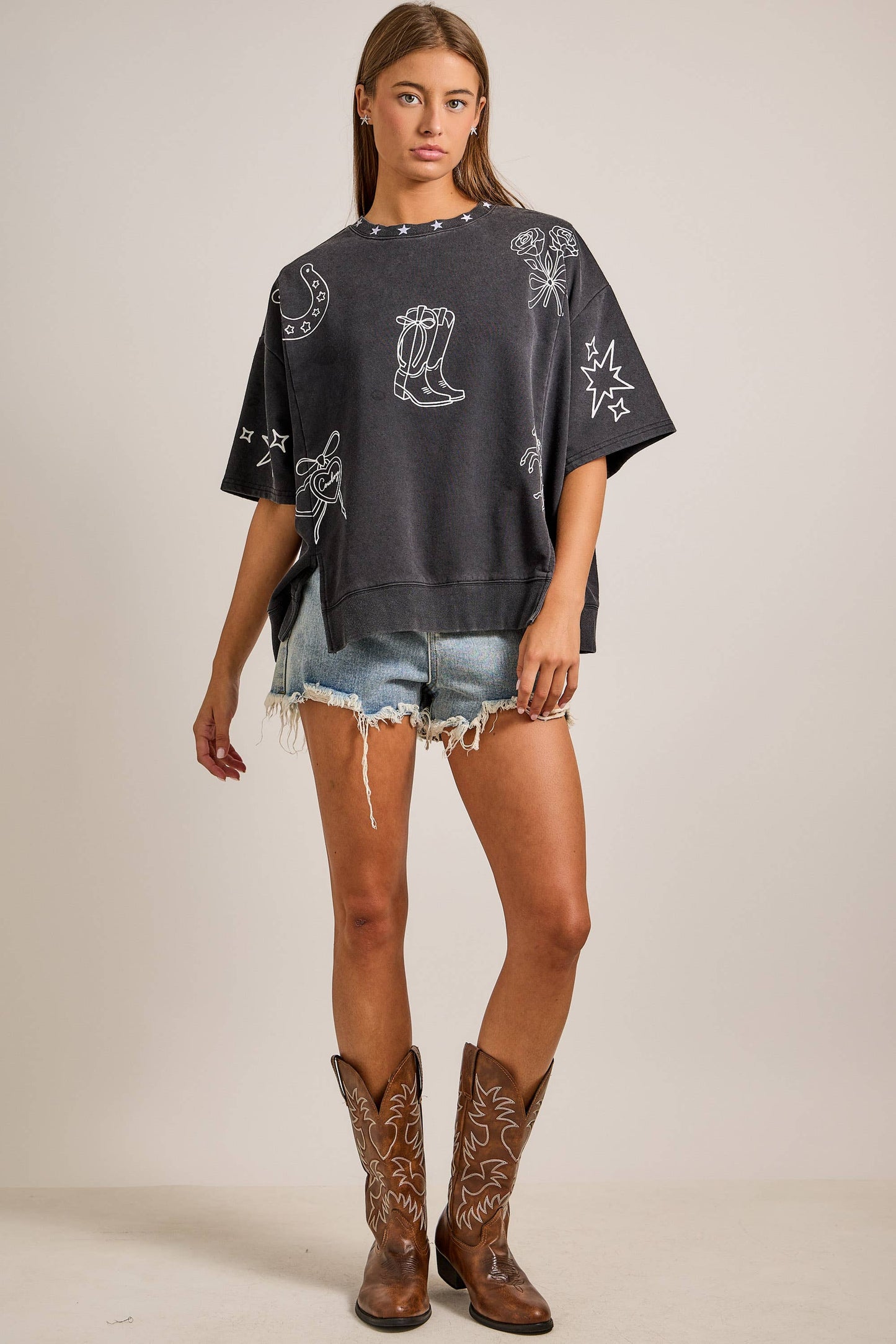 Western Edge Oversized Top