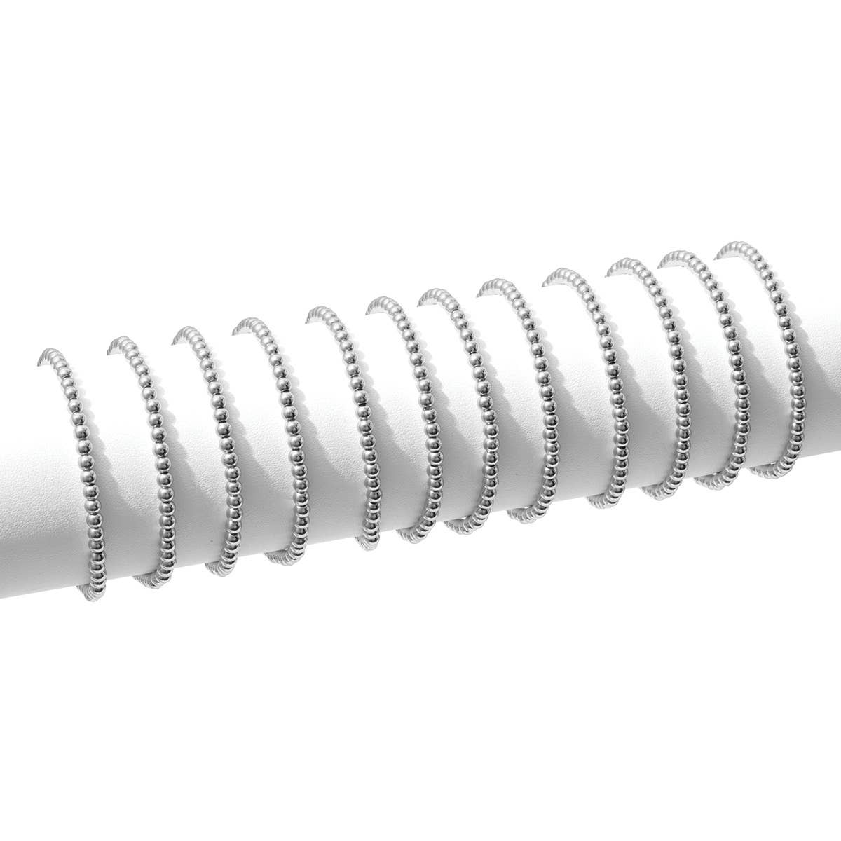 Silver Bead Stretch Bracelet