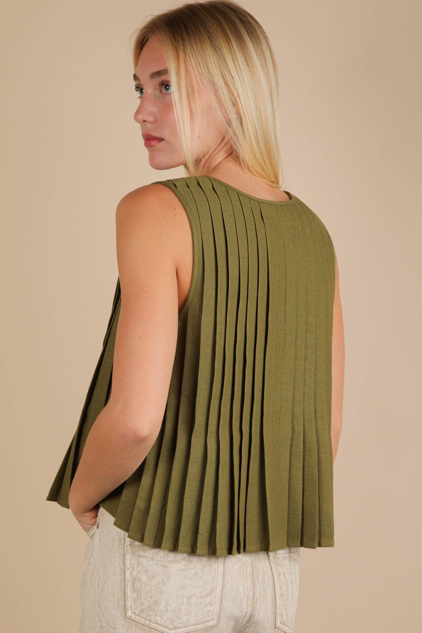 Olive Ribbon Tank