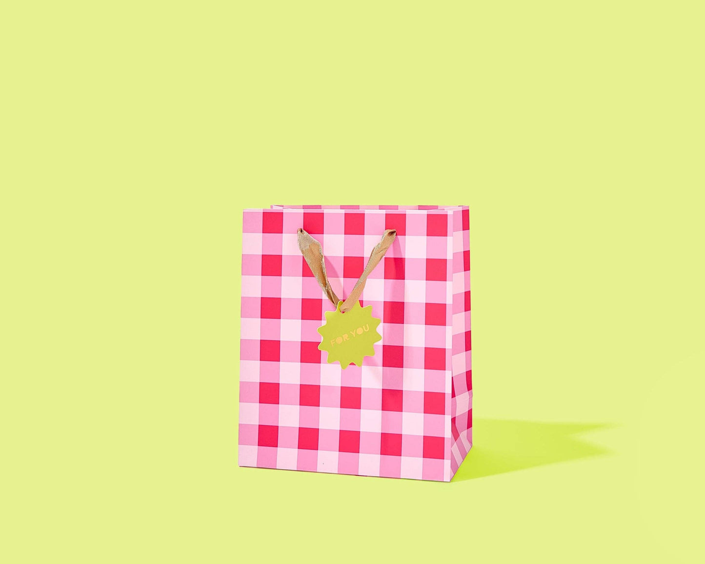 Red + Pink Gingham Gift Bags