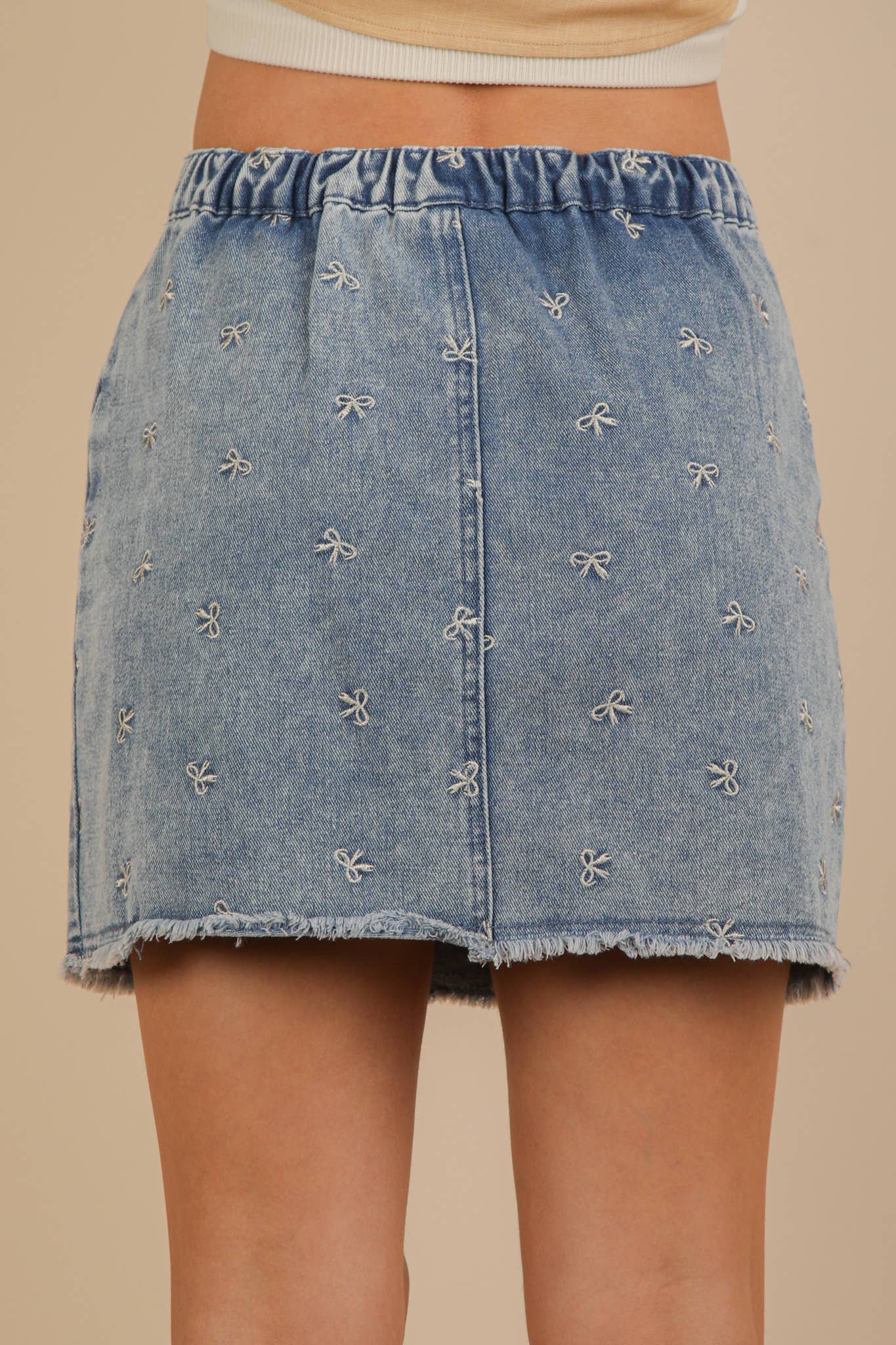 Bow Denim Skirt