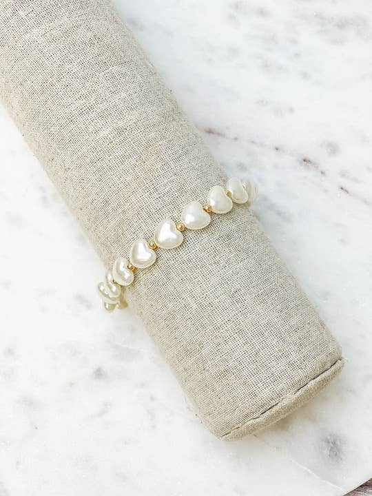 Pearl Heart Beaded Bracelet