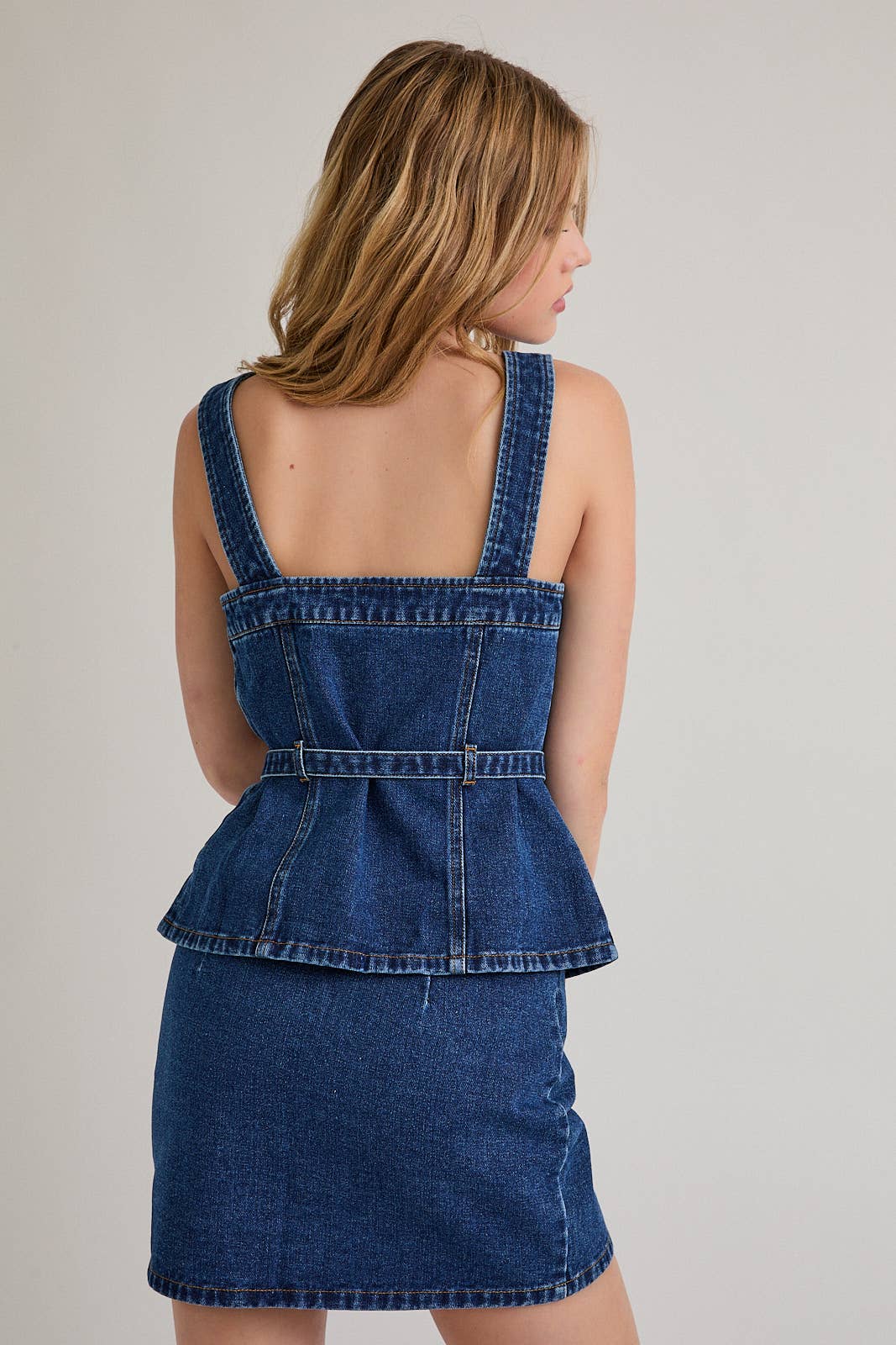 Belted Denim Top