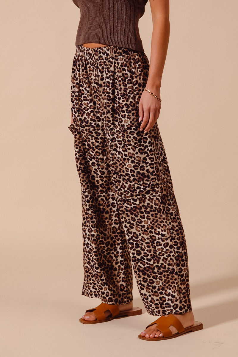 Leopard Wide Leg Pants