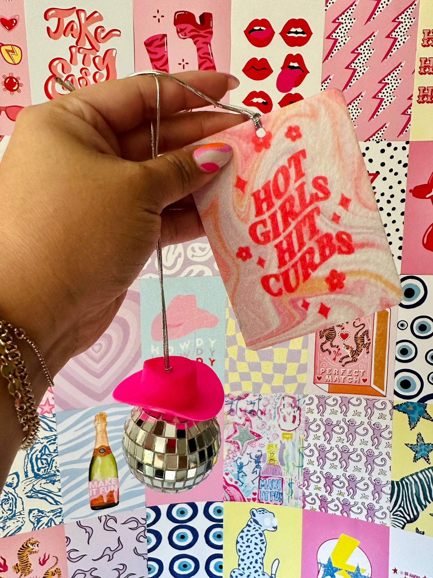 Cowgirl Disco Car Charm