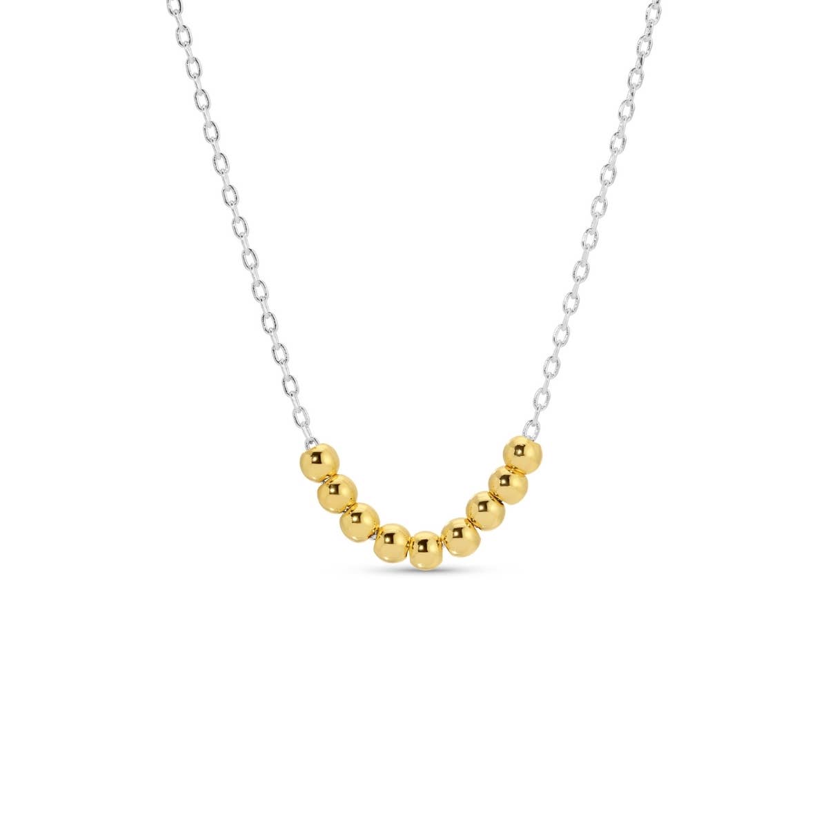 Simple Bead Necklace: Mixed Metal