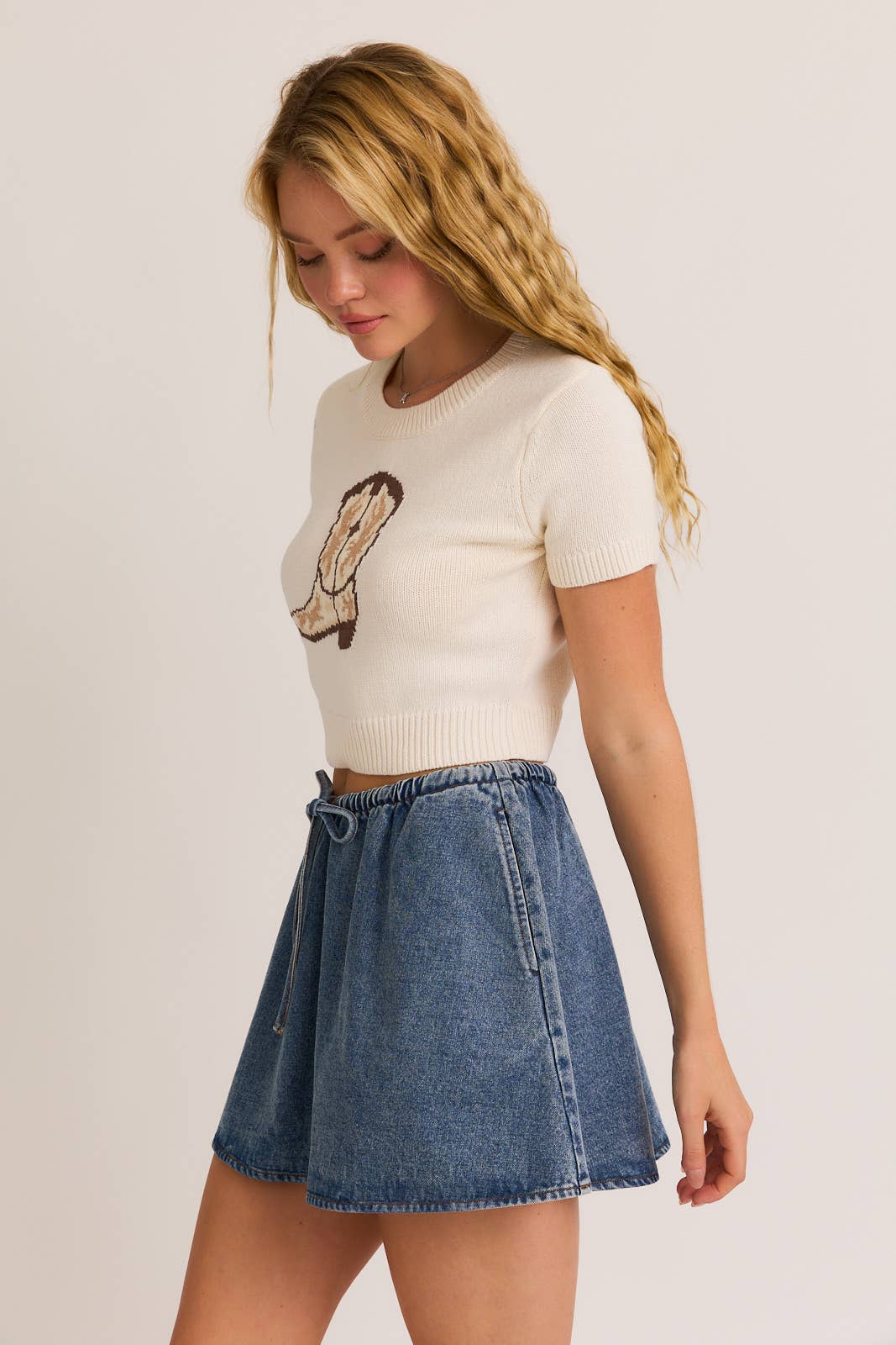 Cowgirl Boot Sweater Top