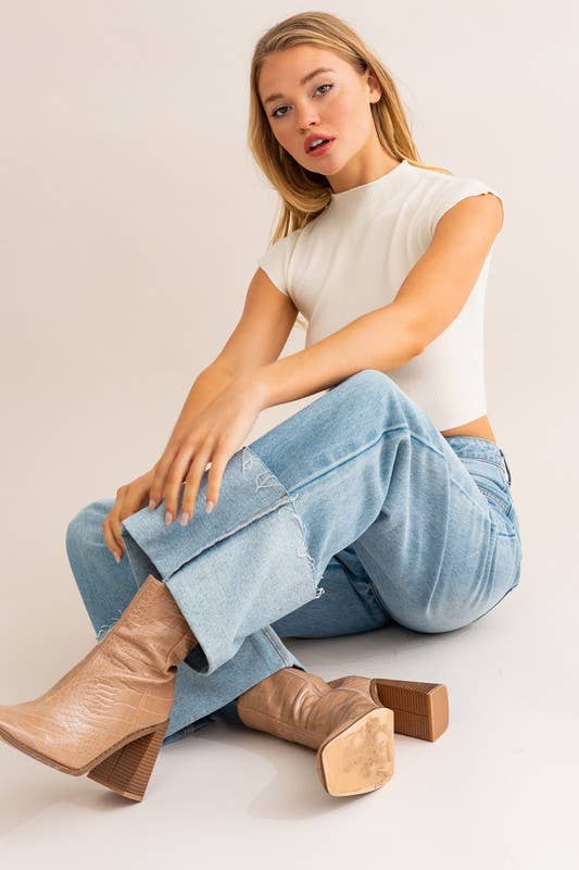 Hannah High Waisted Cuff Jeans