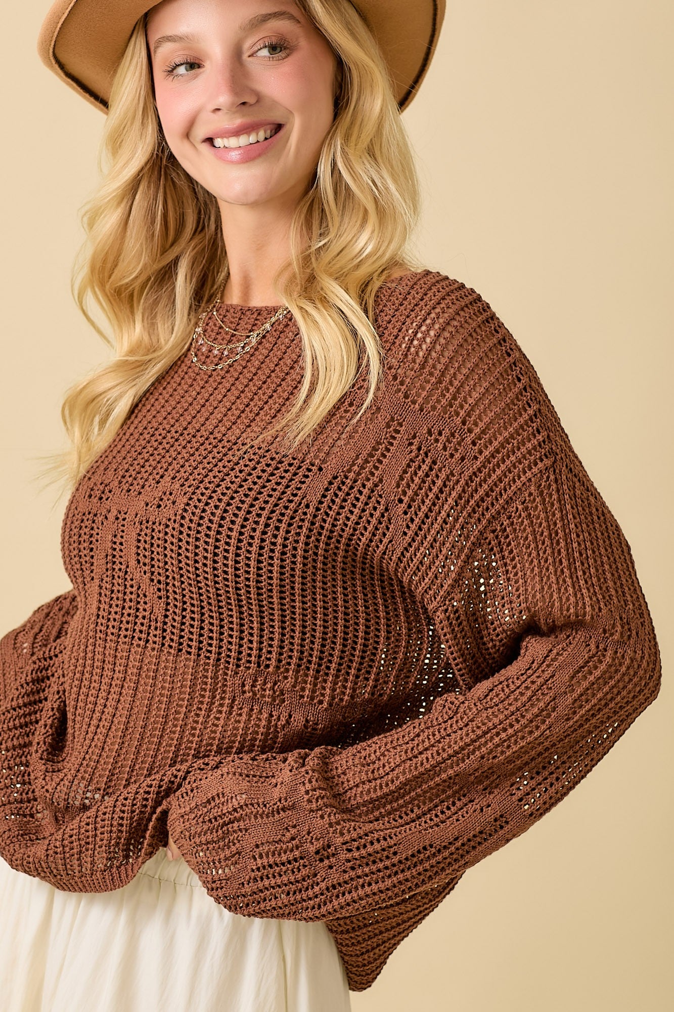 Cinnamon Bows Crochet Sweater