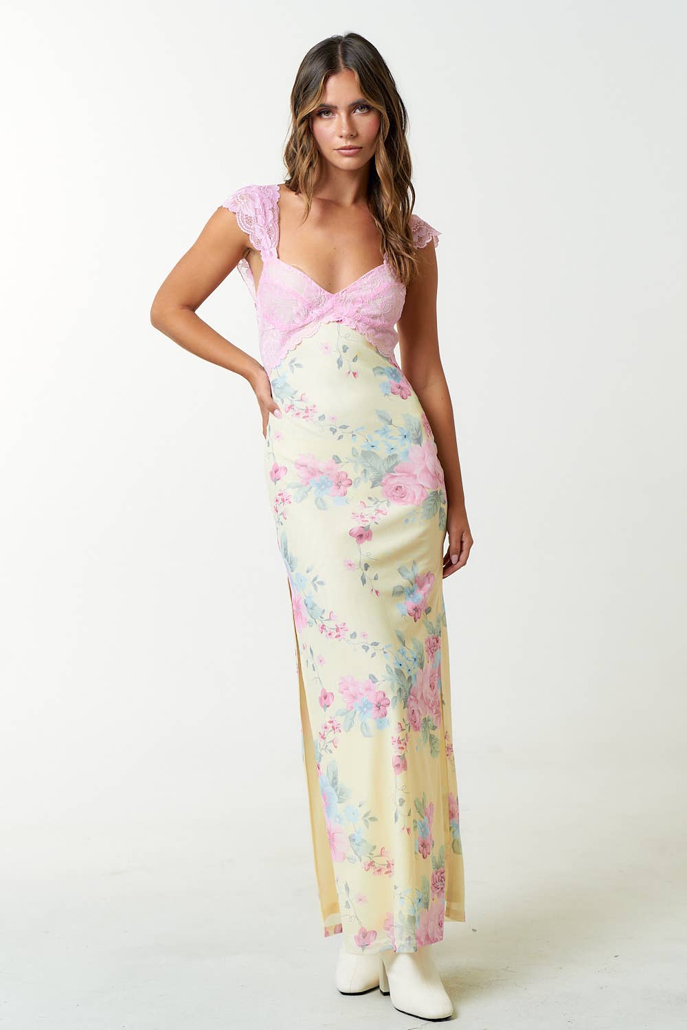 Mandy Mesh Floral Maxi Dress