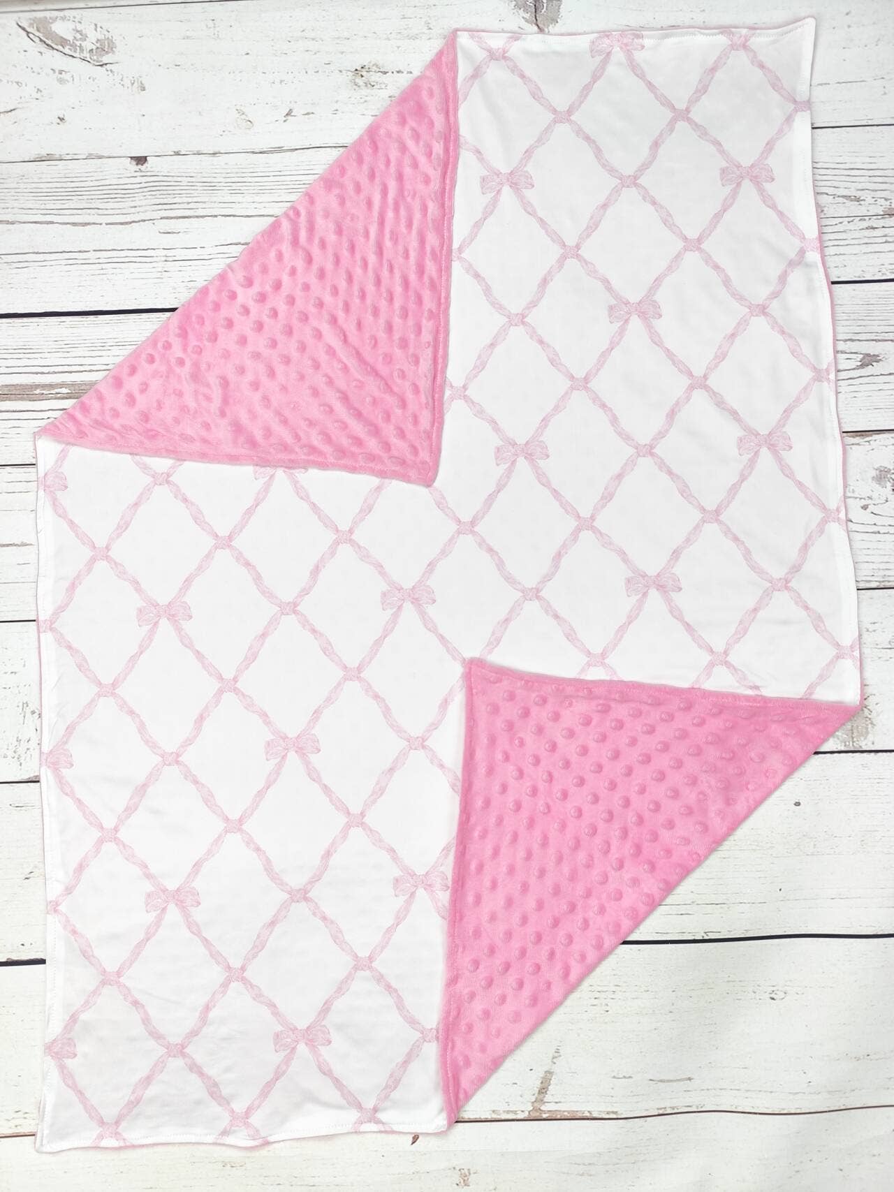 Baby Pink Bow Blanket