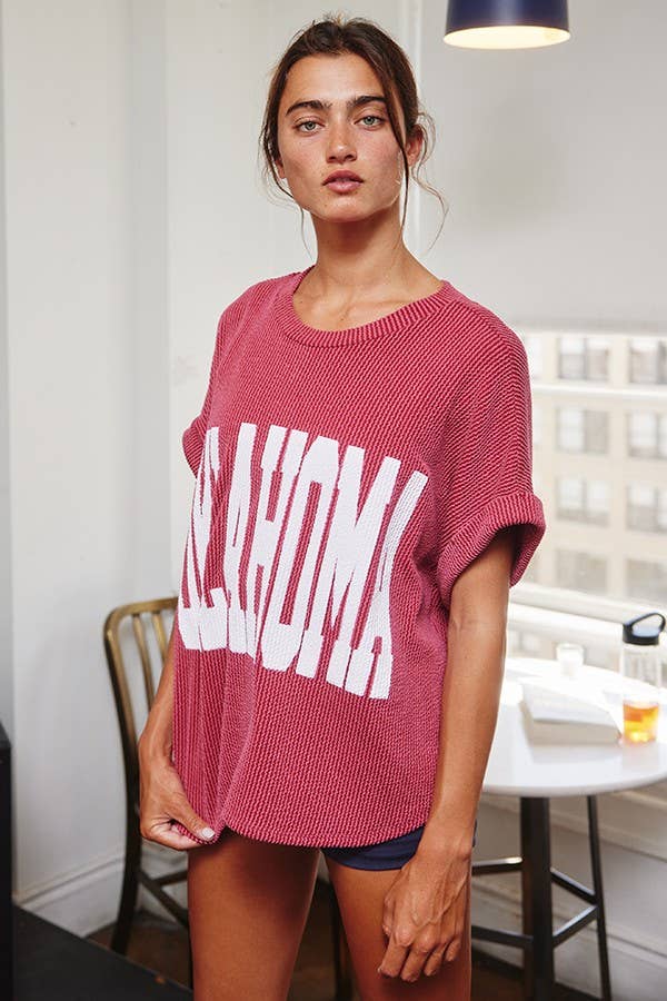 Red Oklahoma Graphic Top