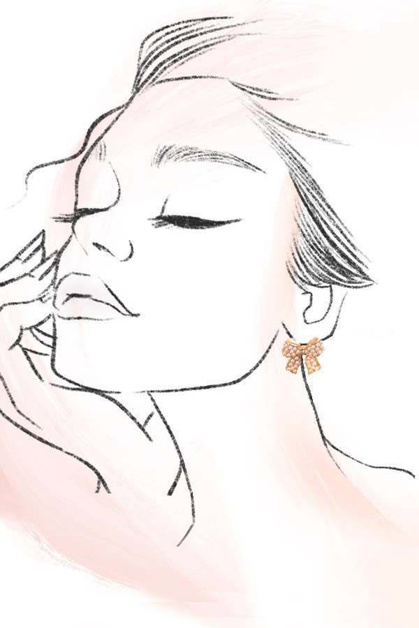 Mini Pearl Bow Stud Earrings