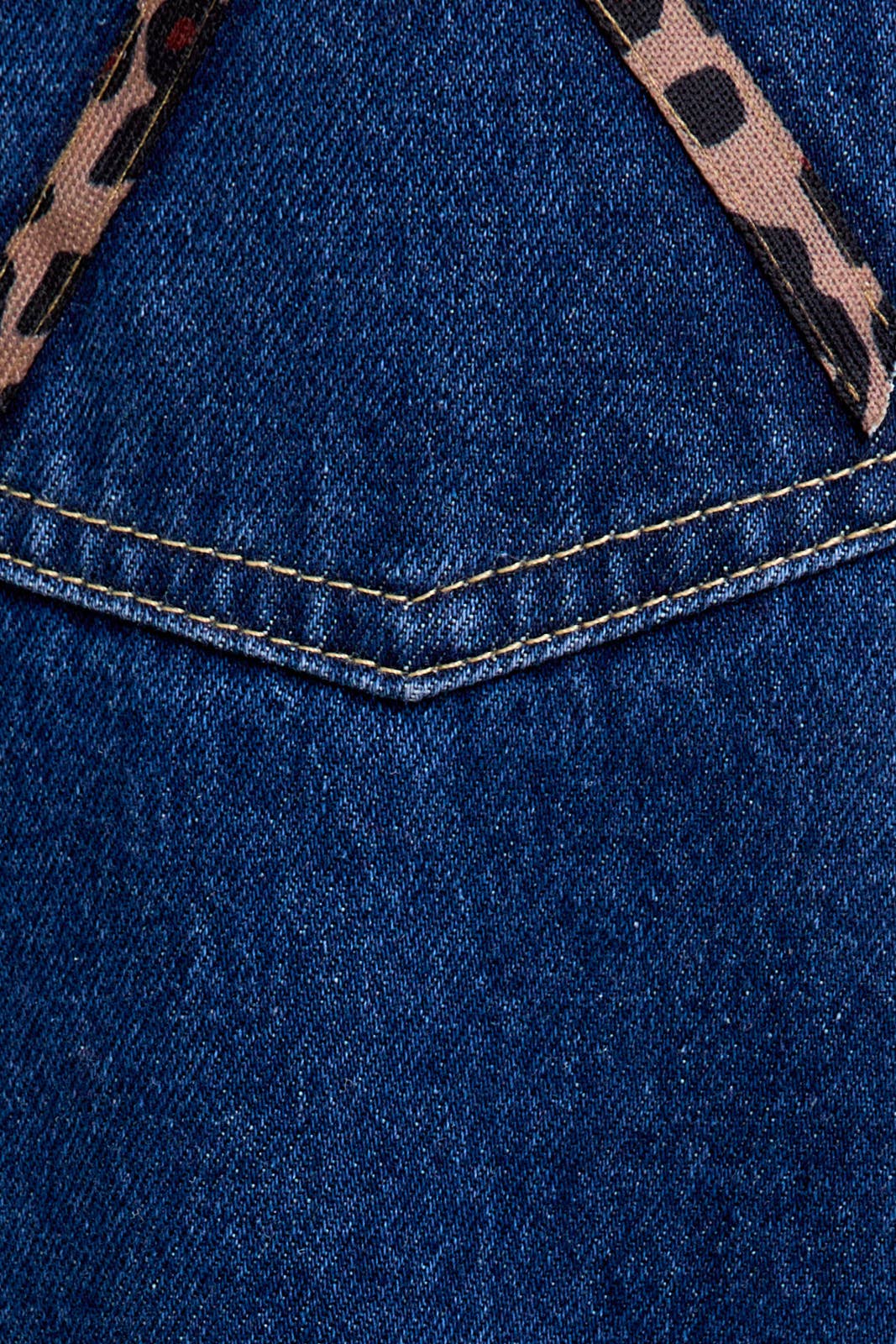 Leopard Bow Barrel Jeans