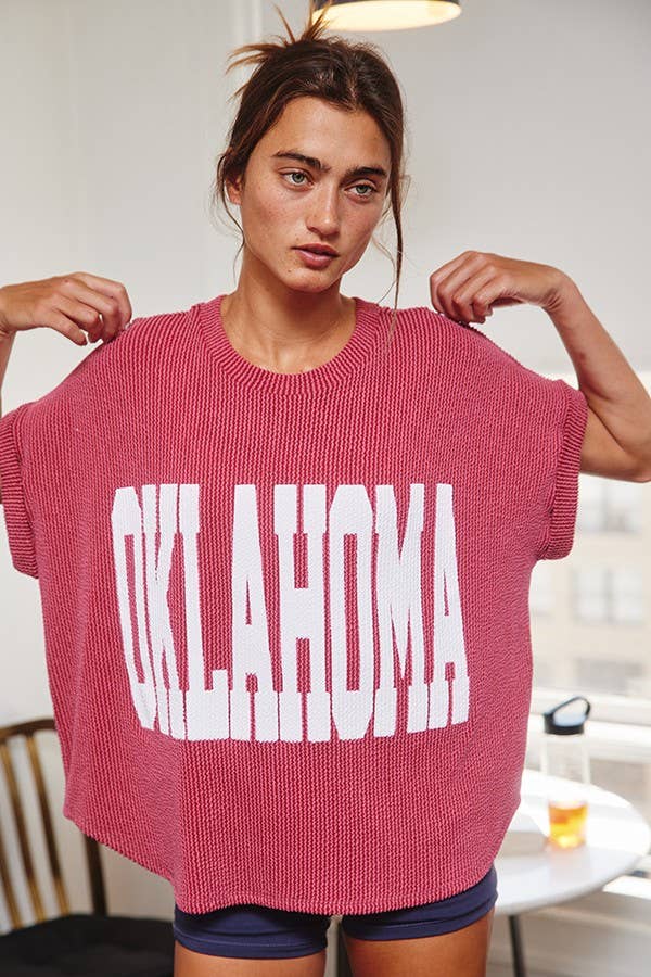 Red Oklahoma Graphic Top