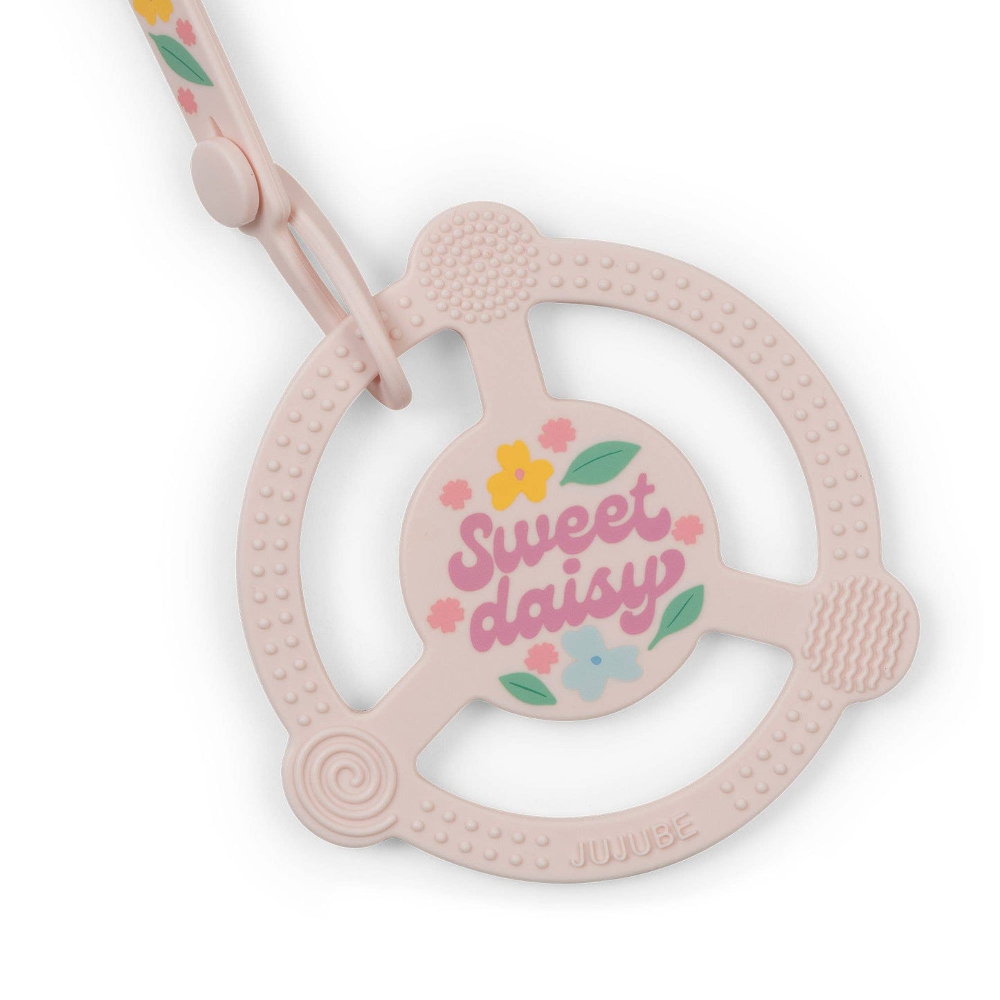 Silicone Teether Ring with Clip - Daisy
