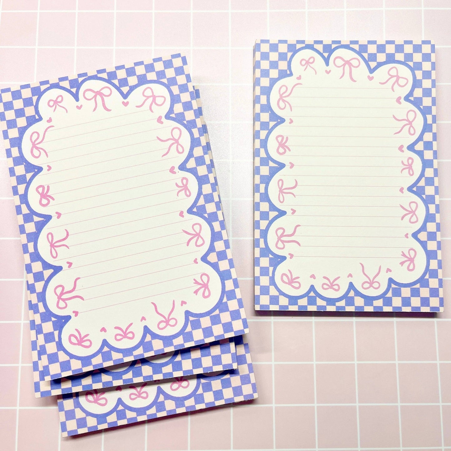 Pink Bow Scallops Notepad