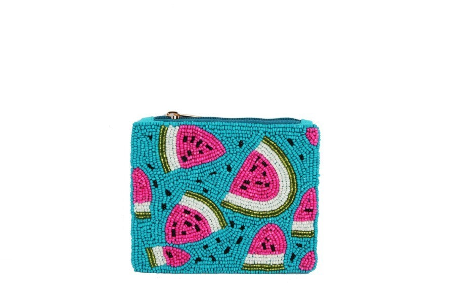 Watermelon Beaded Coin Purse