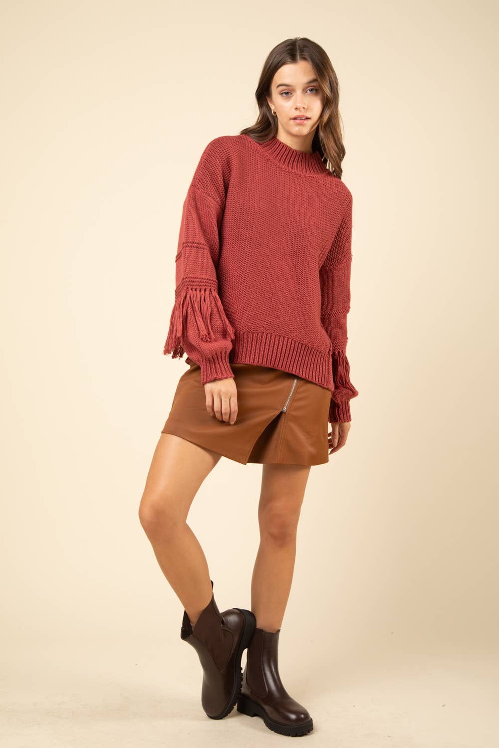 Fringe Sleeve Cozy Sweater