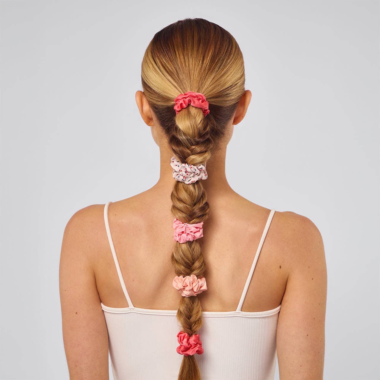 Cherry Ruched Satin Scrunchies