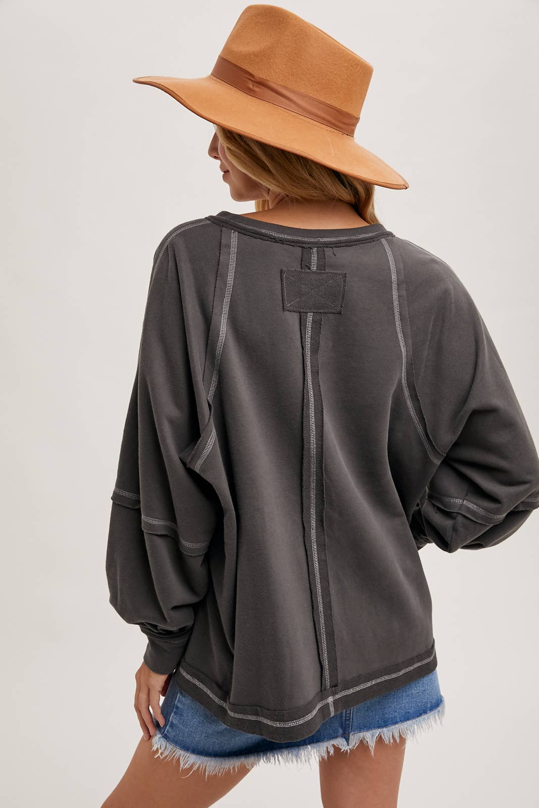 Charcoal Stitch Knit Top