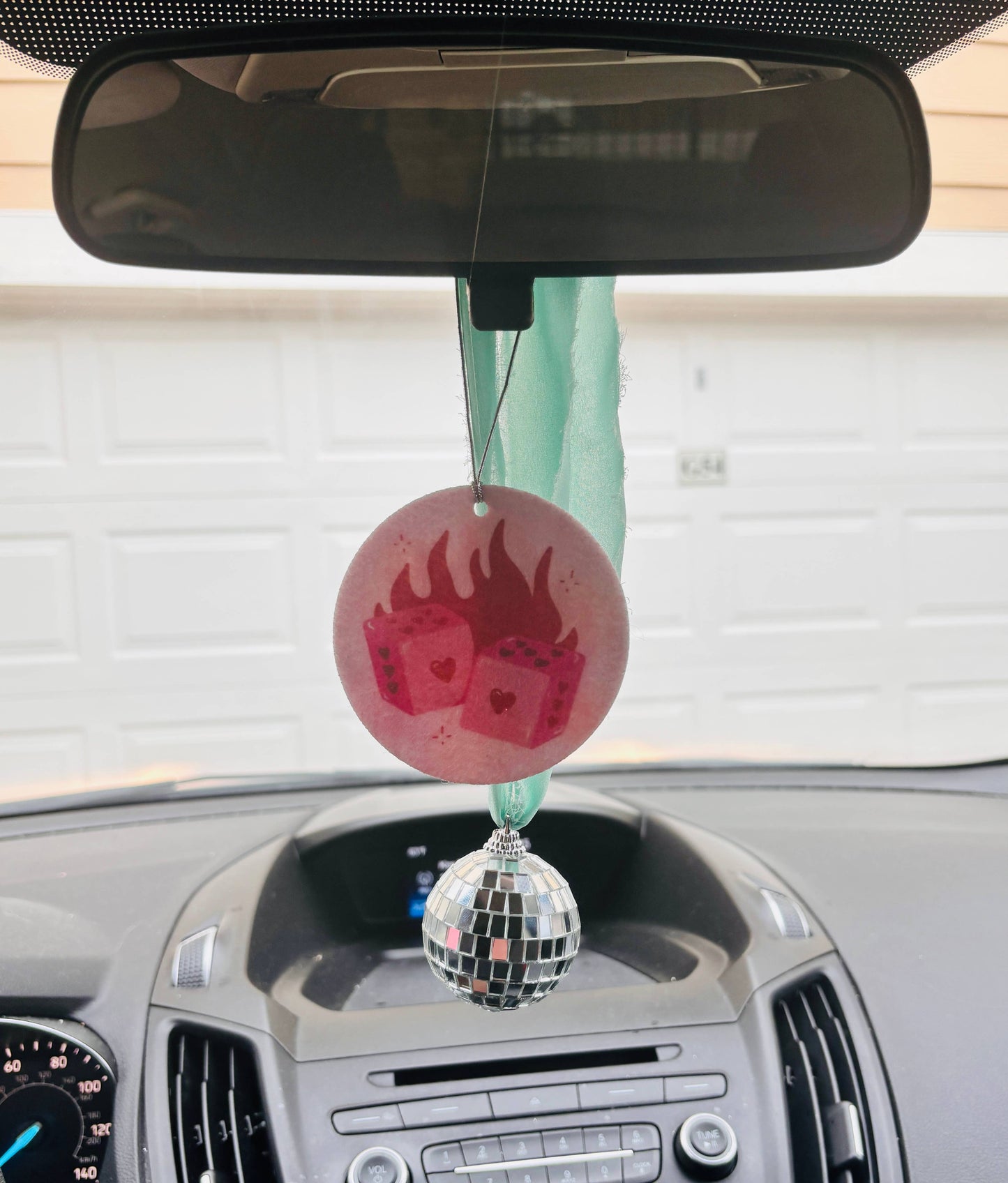 Chiffon Ribbon Disco Car Charm